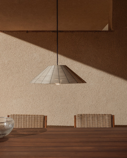 Shade for Saranella outdoor hanging lamp made of light gray synthetic rattan Ø 50 cm