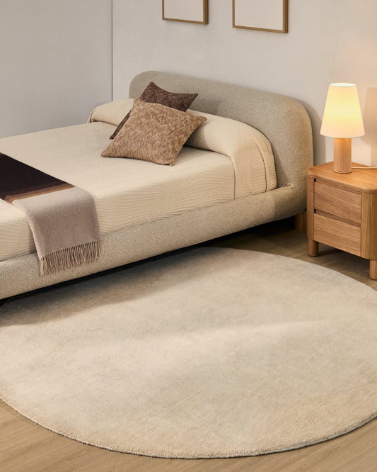 Carpet Empuries white, round Ø200 cm