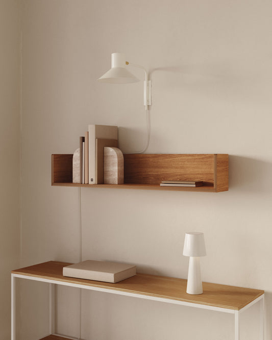 Aria small steel wall lamp with white finish