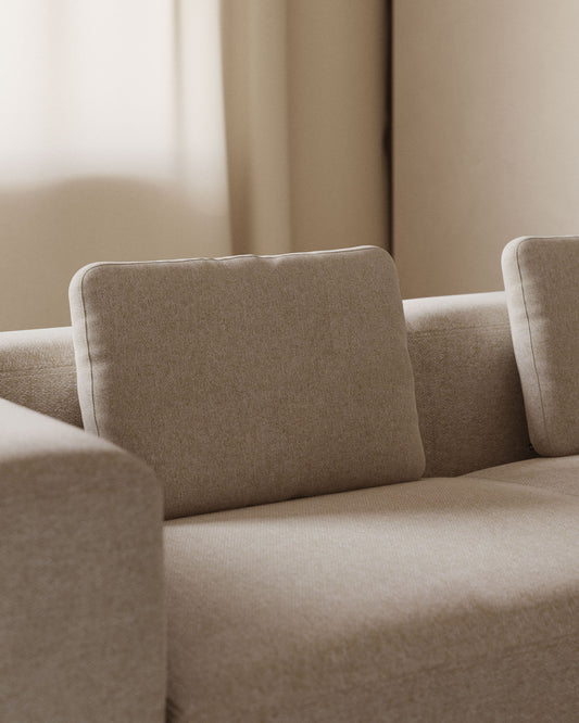 Block pillow in beige, 40 x 60 cm