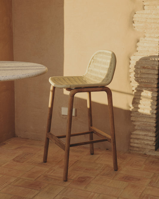 SS26COL1 Chair made of solid FSC 100% acacia wood and natural rope 75 cm