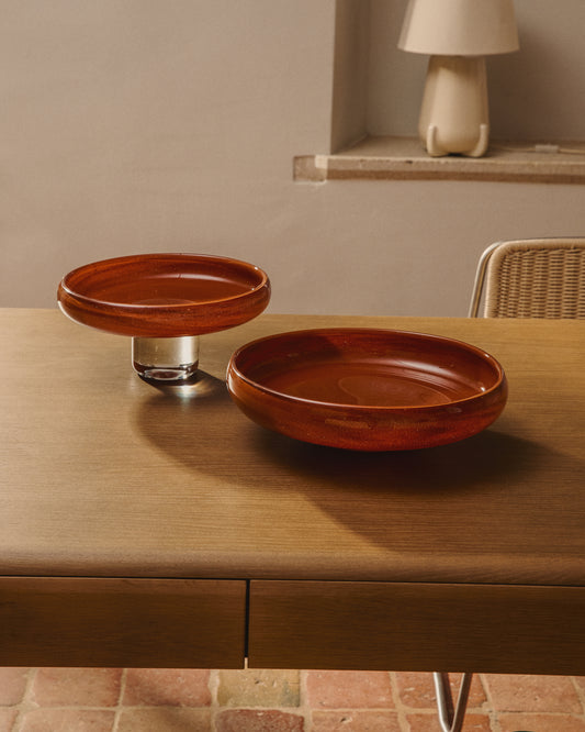 Denuo red glass table centrepiece Ø28cm