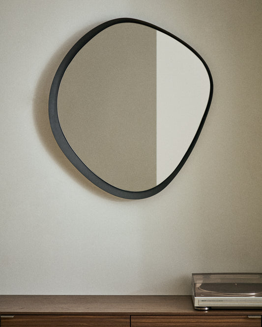 Tebel mirror with black metal frame 85 x 93.5 cm