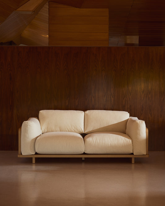 Oaq sofa in beige, 225 cm FSC Mix Credit