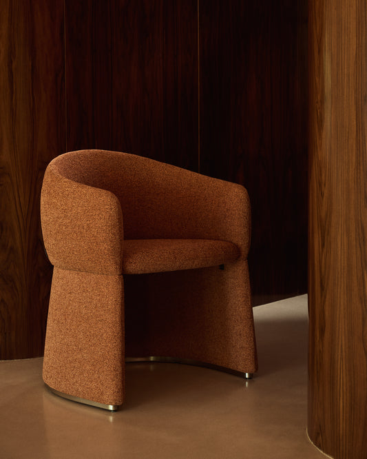 Bosca chair in terracotta chenille