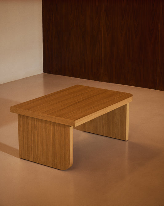 Oak veneer coffee table with natural finish, 89 x 62 cm FSC Mix Credit