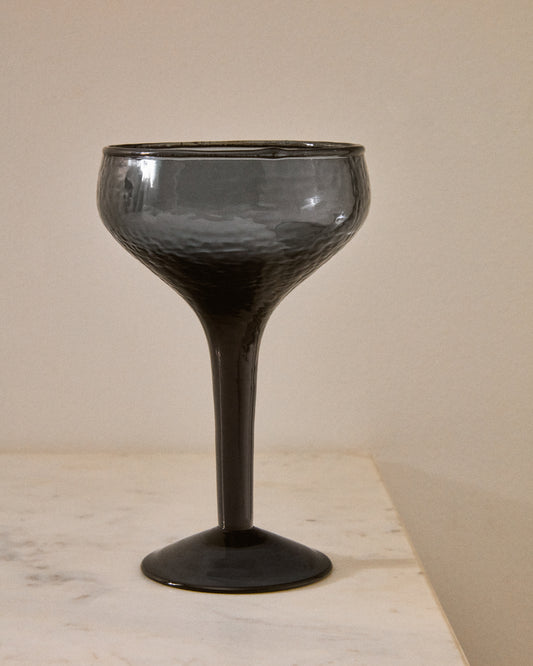 Sileia wine glass made of blue recycled glass