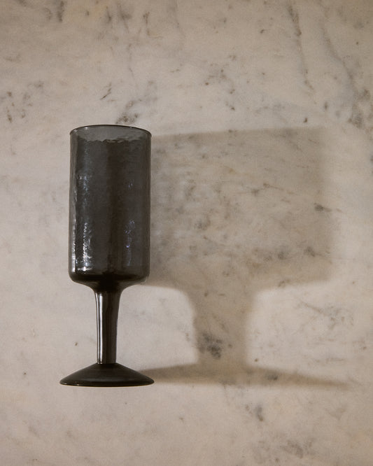 Abundant blue recycled glass wine glasses