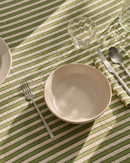 Set Ulena od 2 salvete, 100% pamuk, zelene pruge, 35 x 35 cm