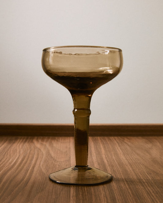 Vinea wine glass made of brown recycled glass