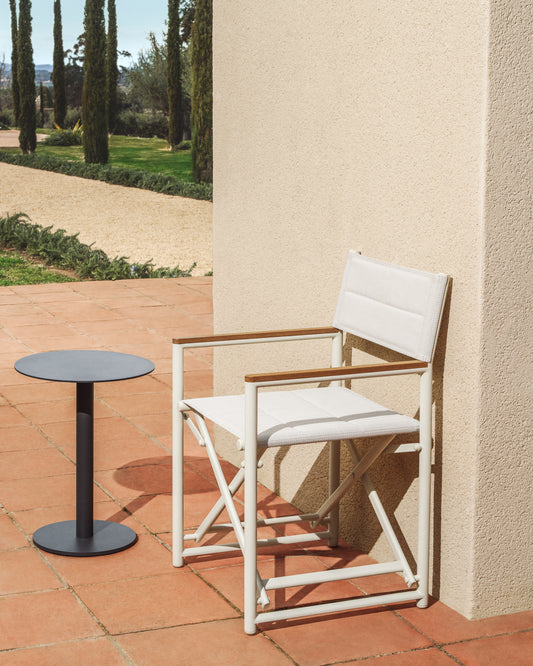 Folding chair Tisno for outdoor use made of aluminum in natural color and natural texteline