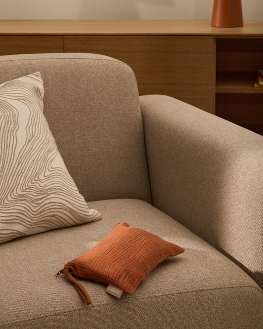 Olna toiletry bag made of 100% terracotta cotton