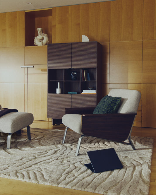 Tribet wool blend rug, jacquard zebra 200 x 300 cm