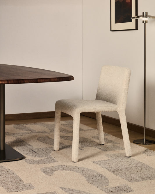 Loria beige chenille stacking chair FSC 100%