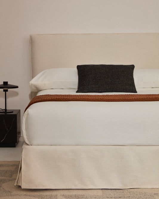 Jaira bed base cover 180 x 200 cm made of white chenille