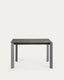 Axis ceramic table with axis extension in Vulcano Ceniza finish, anthracite steel legs 120 (180) cm