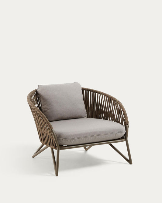 Branzie armchair made of brown cord