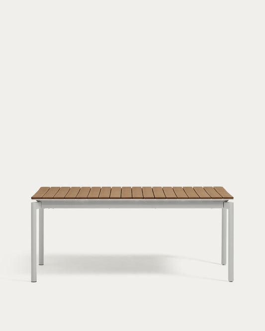 Canyelles table with extension for the garden, polywood and light gray aluminum 180-240x100 cm