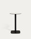 Dina high round outdoor table in white with metal leg in a painted black finish, Ø60x96 cm