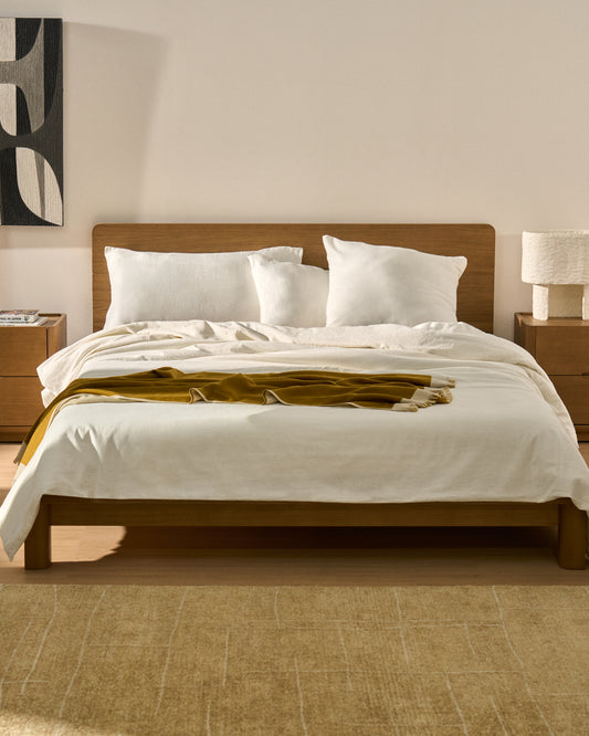 Simmel set jorgan i jastučnica od mješavine lana u ecru boji za krevet 180 cm