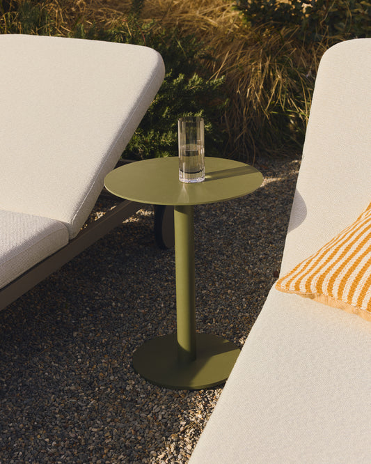 Side table Asinara made of aluminum, green Ø40 cm