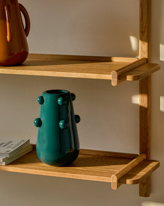 Vaza Odra od keramike tamno zelene boje, sjajni završetak, 25,5 cm