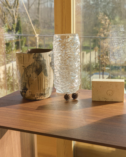 Vaza Dirva od keramike, braon, 38 cm