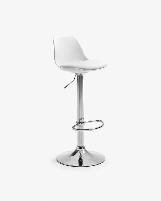 Orlando-t bar stool white height 60-82 cm