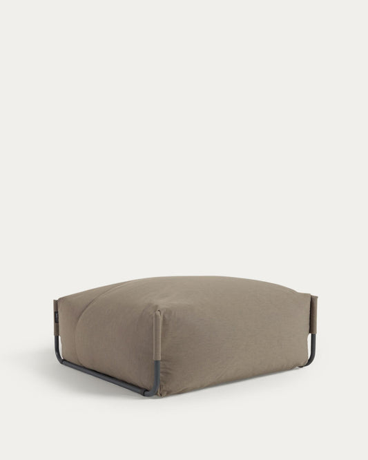 Square modular 100% outdoor sofa in green with black aluminum, 101 x 101 cm