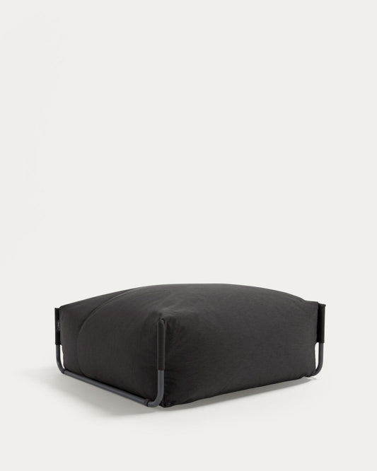 Square Modular 100% Outdoor Sofa in Dark Gray with Black Aluminum, 101 x 101 cm