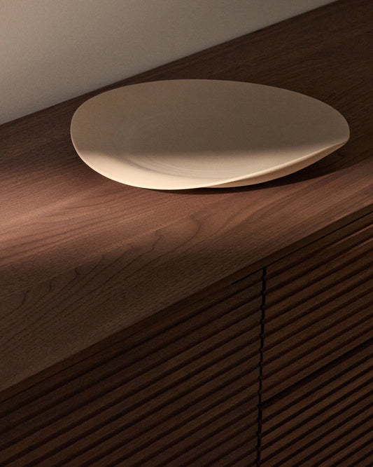 Ebenor keramički stoni poslužavnik u bež boji Ø 30 cm