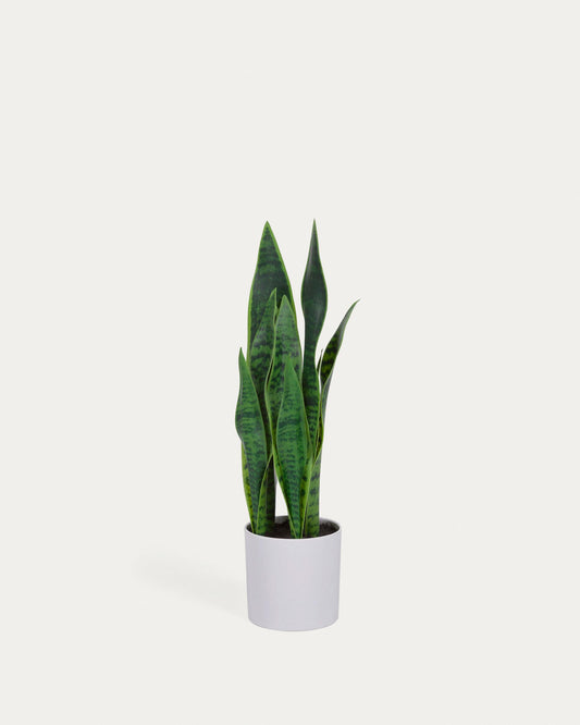 Artificial Sansevieria with white pot 55 cm