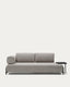 Compo sofa with large tray in beige-grey color, 252 cm