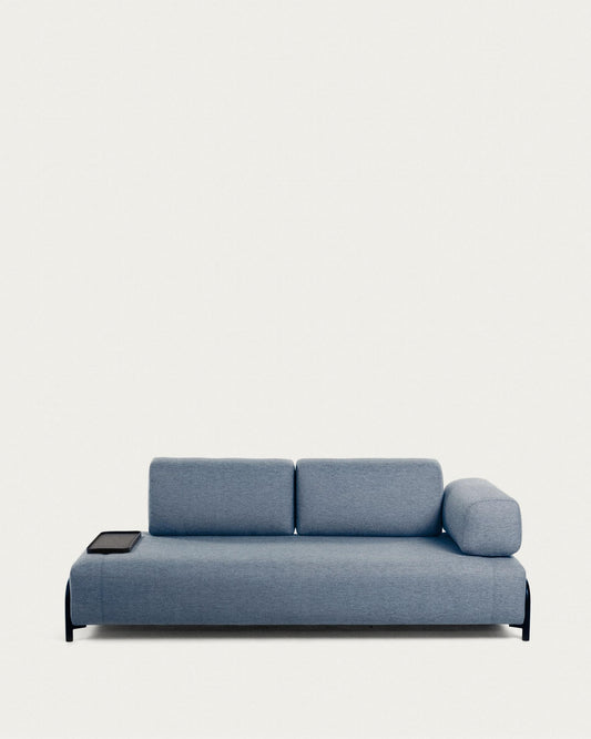 Compo three-seater blue color with a small tray 232 cm