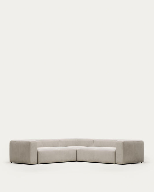 Blok beige chenille 4-seater corner sofa 290 x 290cm FSC Mix Credit