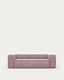 Blok trosed sofa od roze širokog sumota, 240 cm