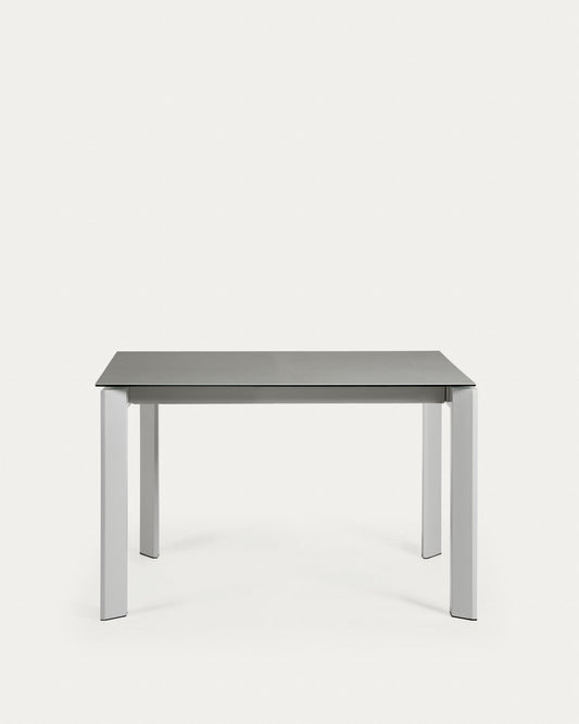 Axis Ceramic Extendable Table with Hidra Plomo Finish and Gray Steel Legs 120 (180) cm