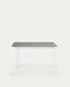Axis Ceramic Extendable Table with Hidra Plomo Finish and White Steel Legs 120 (180) cm