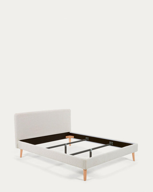 Dyla bed cover in white boucle for mattress 160 x 200 cm