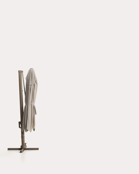 Eccentric parasol Noli beige with aluminum construction in the color topo 300 x 420 cm