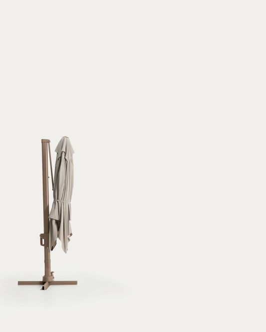 Noli beige cantilever parasol with taupe aluminium structure 300 x 300cm