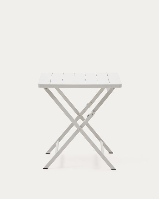 Sklopivi spoljni sto torreta od aluminijuma sa svetlo sivom završnom obradom 70 x 70 cm