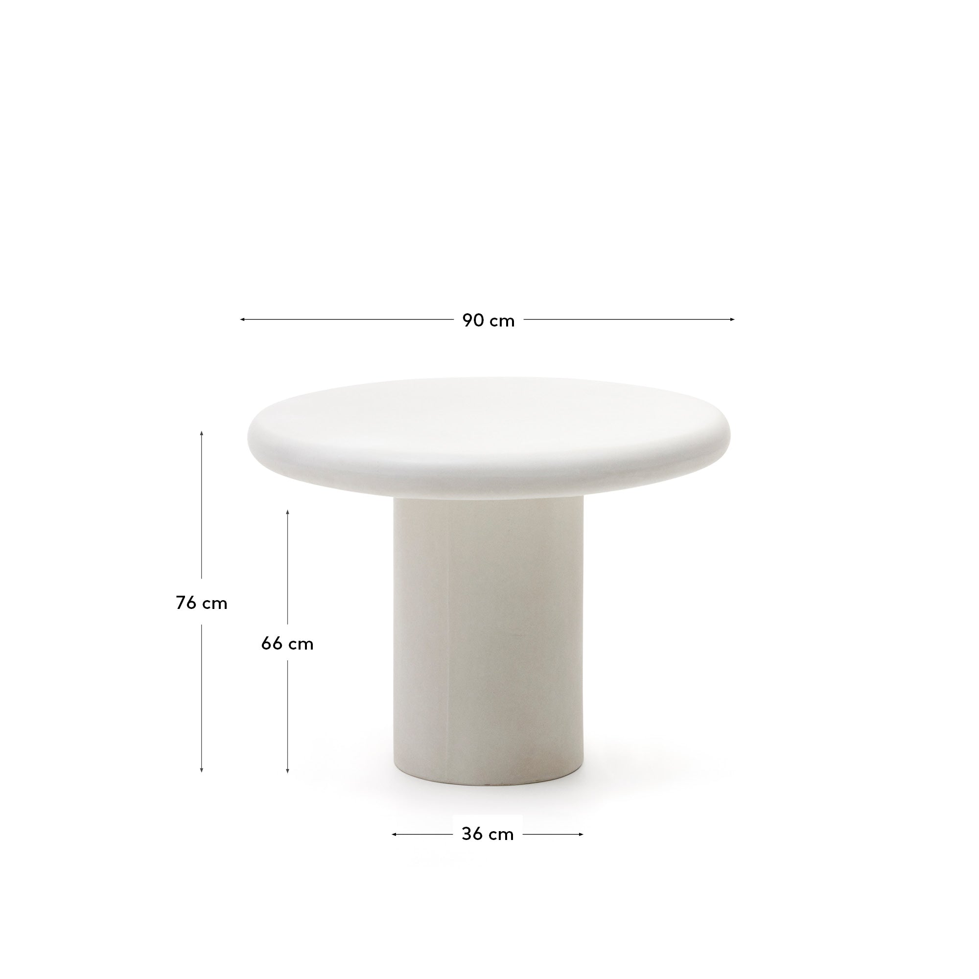 Addaia okrugli sto od belog cementa Ø90 cm