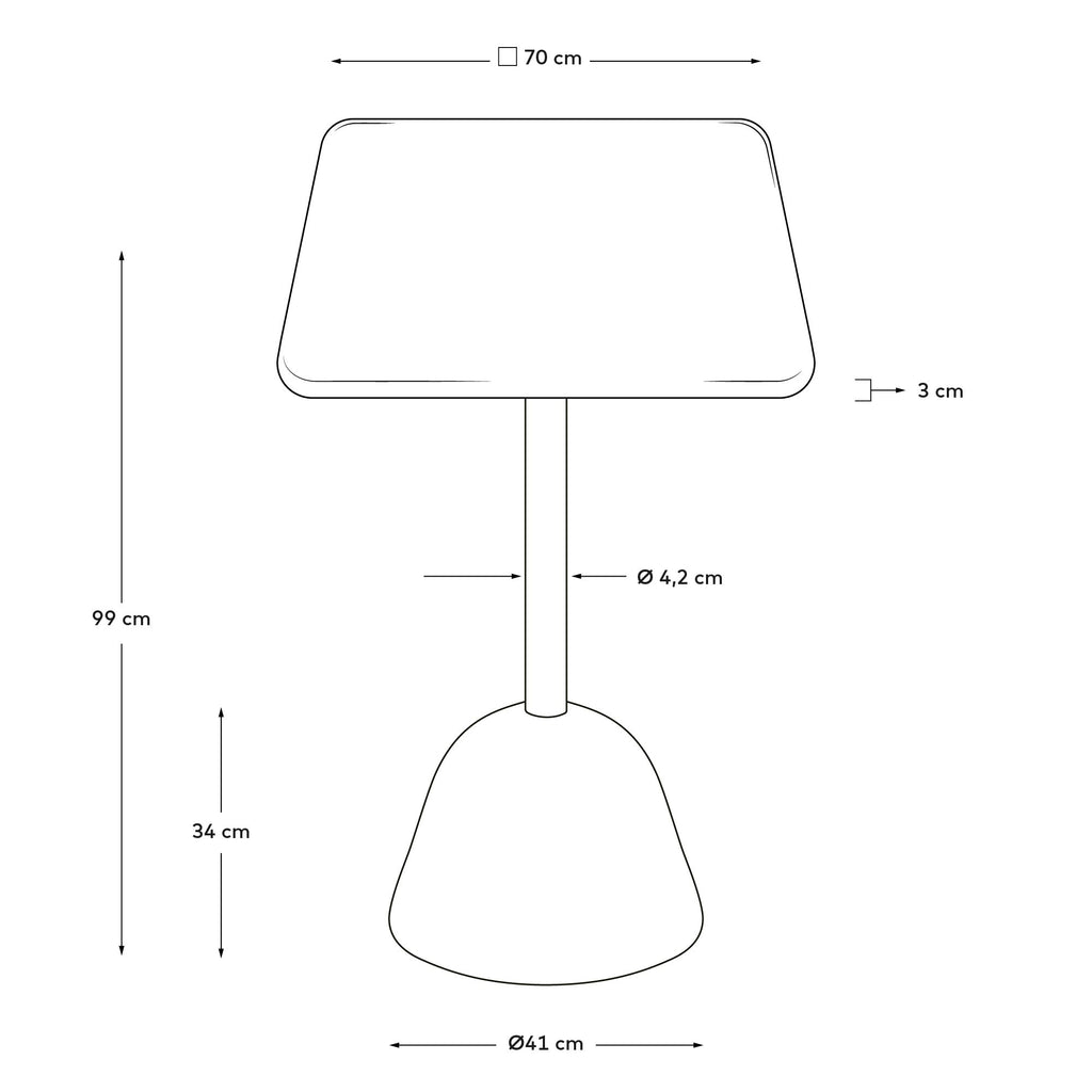 Saura visoki barski sto u belom teracu sa belim teraco pločom, 95 x 70 x 70 cm