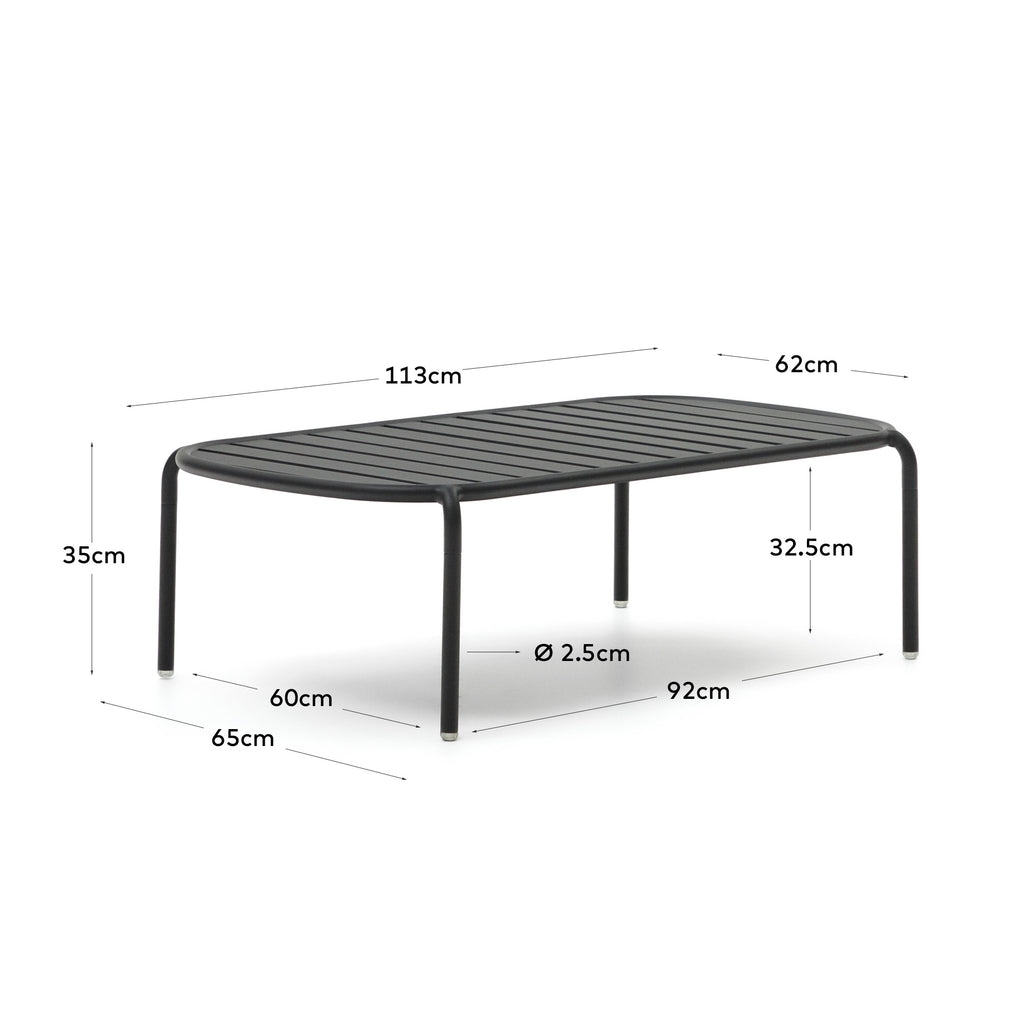 Joncols spoljni aluminijumski sto za kafu sa sivom završnom obradom, Ø 110 x 62 cm