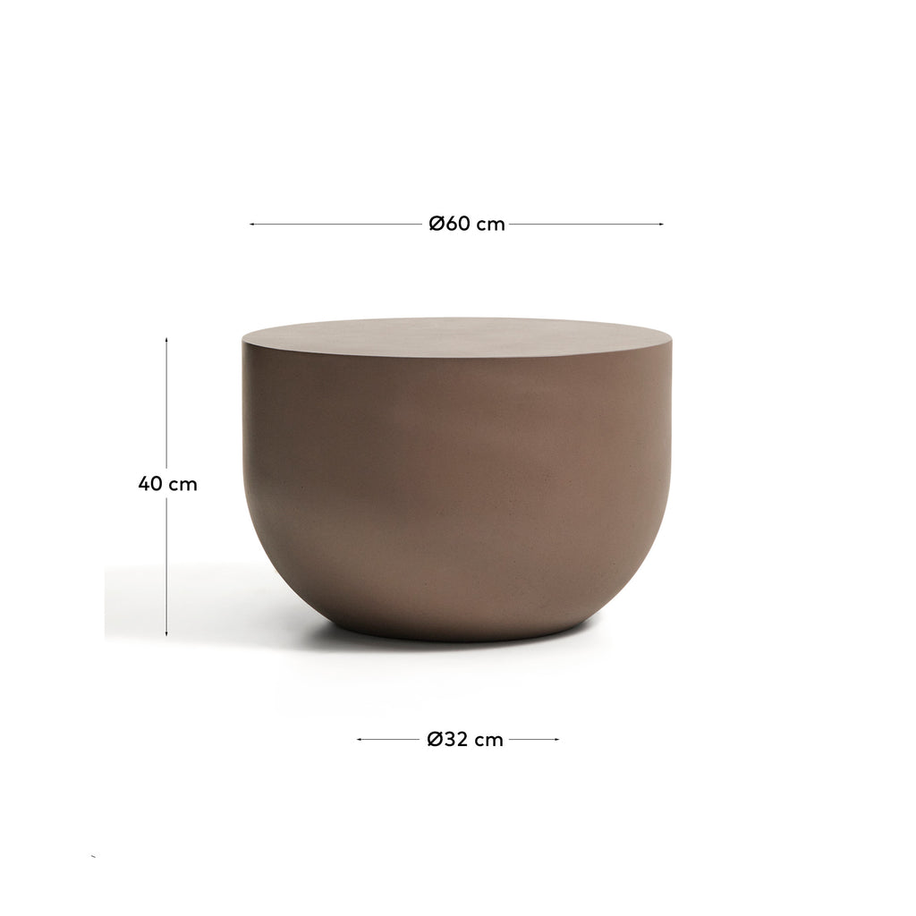 Garbet round coffee table in brown concrete Ø 60cm