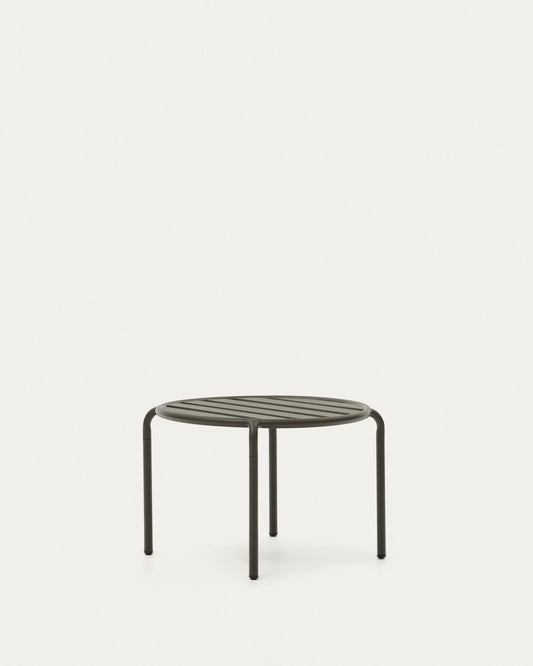 Joncols spoljni aluminijumski pomoćni sto sa praškastim premazom zelene boje, Ø 60 cm