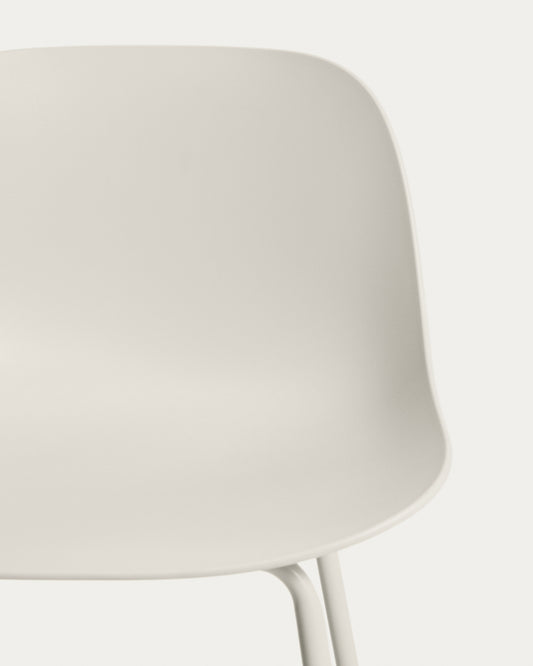 Altea beige stool with beige-finished steel legs 75 cm
