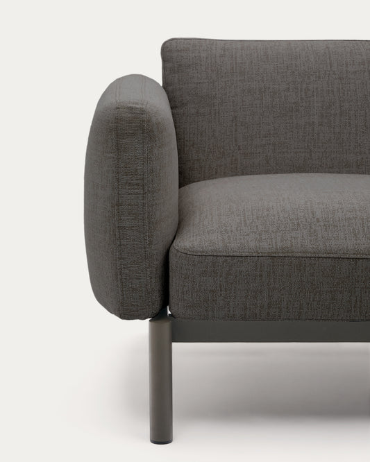 Sorells modularna spoljna sofa sa 2 sedišta od aluminijuma sa sivom završnom obradom 201 cm