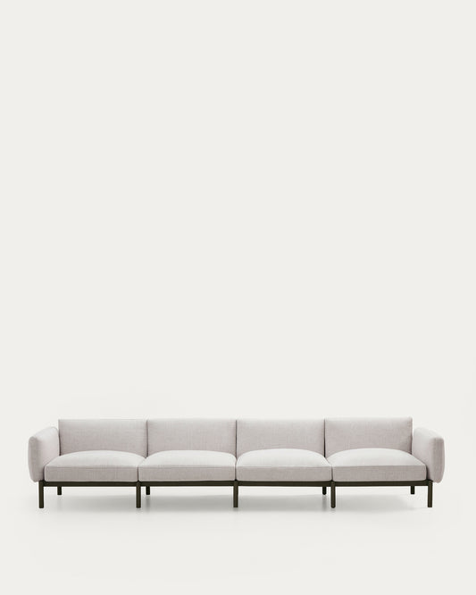 Sorells 4-seater modular outdoor sofa in aluminium with green finish 370 cm